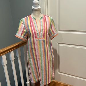 J Crew striped cotton/linen dress